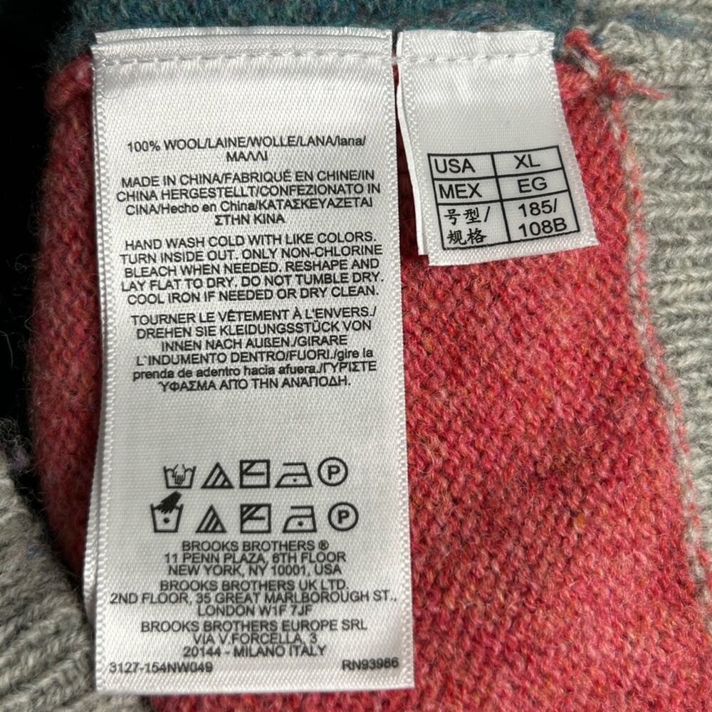 Brooks Brothers Brushed Wool Patchwork Colorblock… - image 5